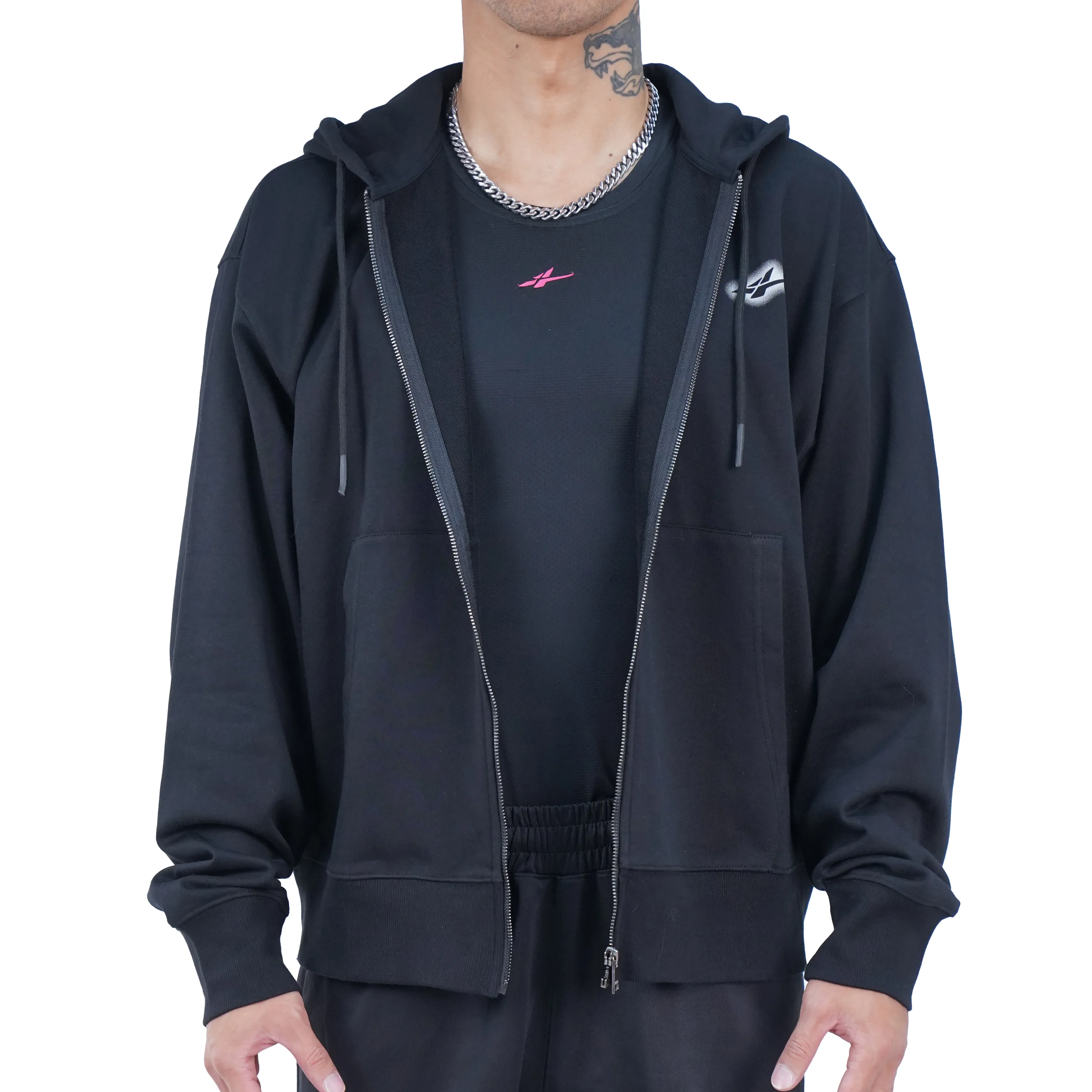 Serious Player Only Lightweight Zip Up Hoodie Black - Image 3