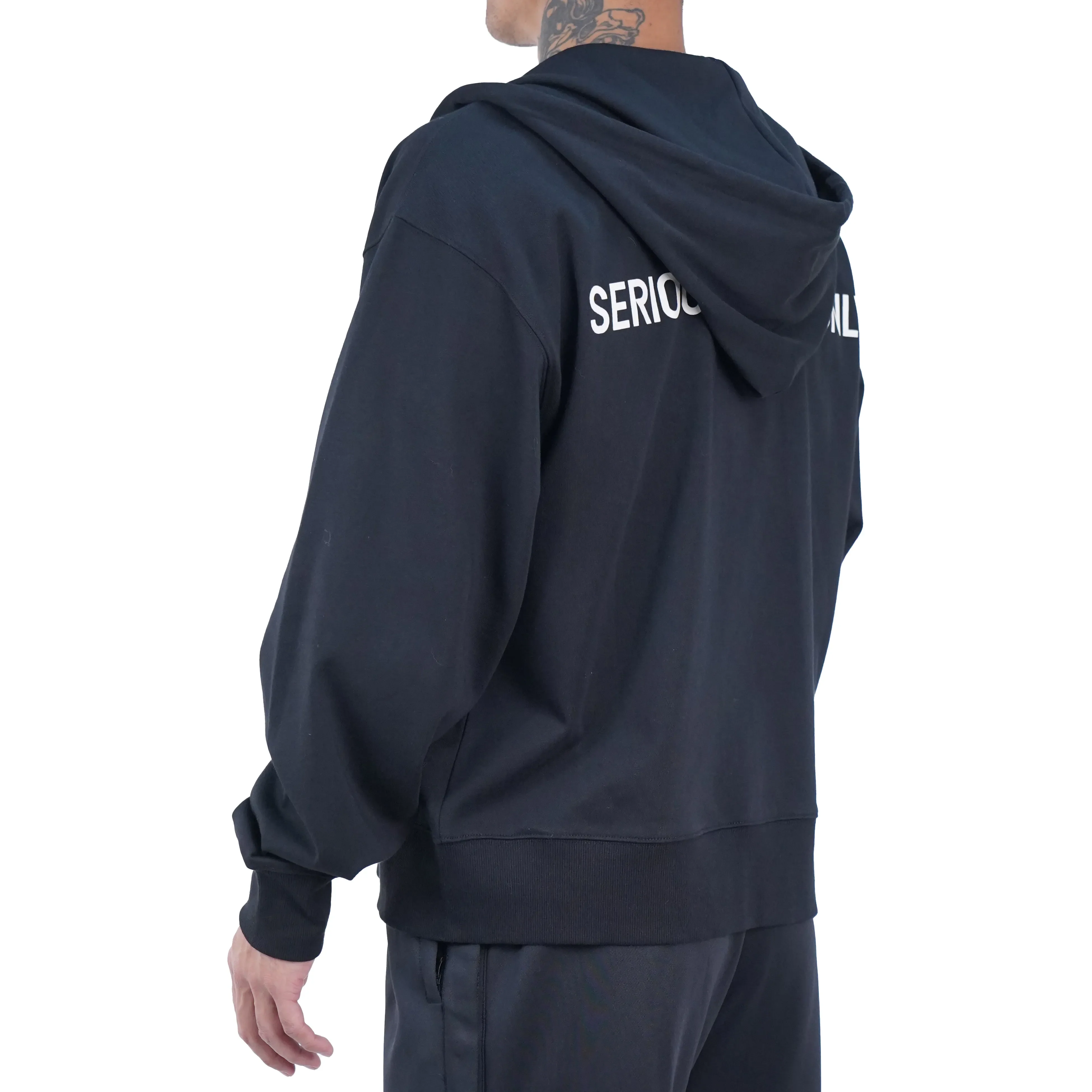 Serious Player Only Lightweight Zip Up Hoodie Black - Image 6