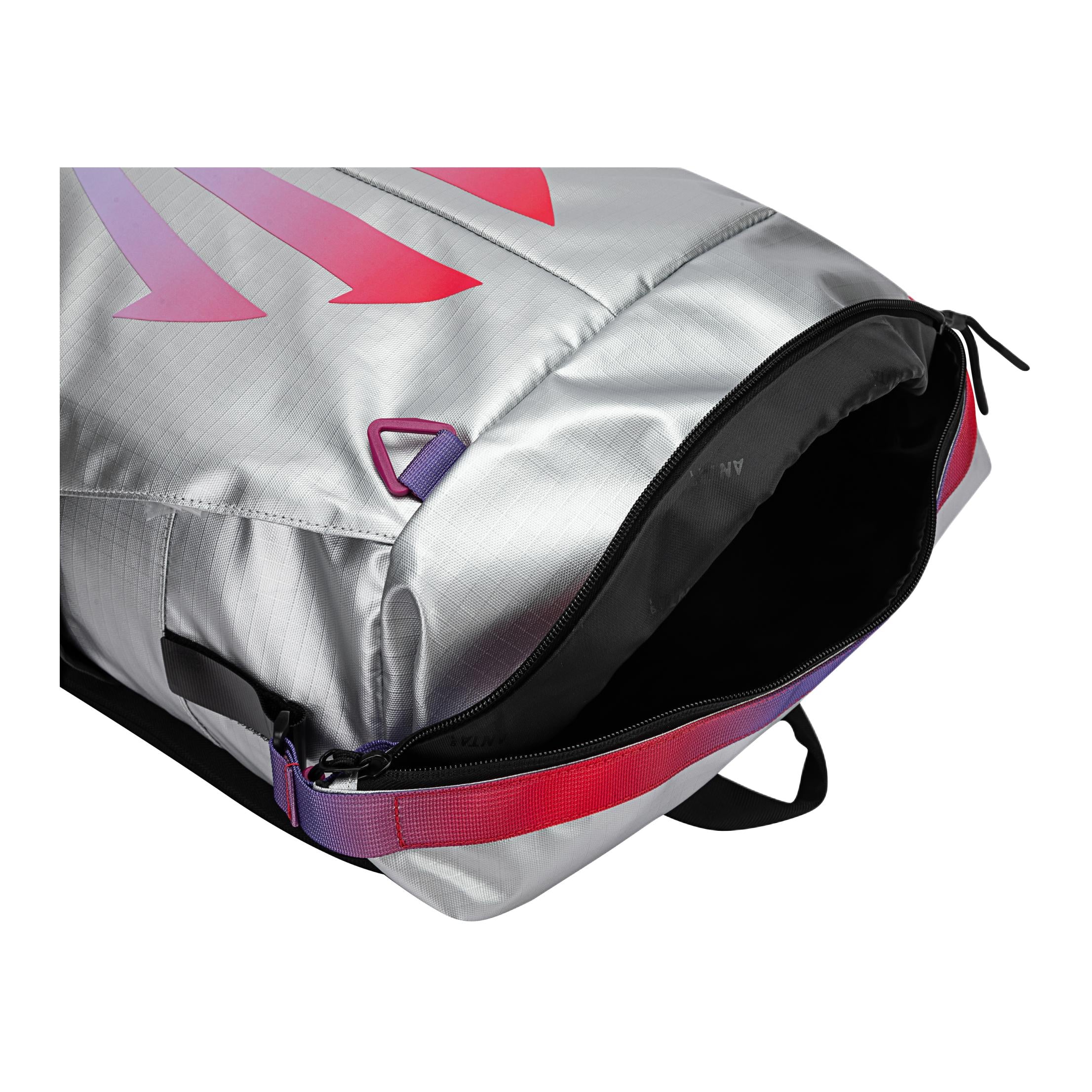 Anta Kai Series PU Rainbow Backpack Black Silver - Image 5
