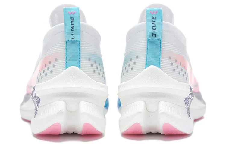 LiNing Feidian 3 Elite Running Shoes 'White Blue Pink' - Image 4