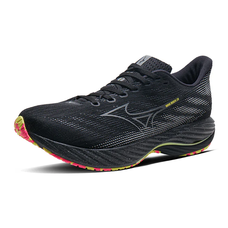 Mizuno Wave Rider 28 'Black Sunny Lime' - Image 2
