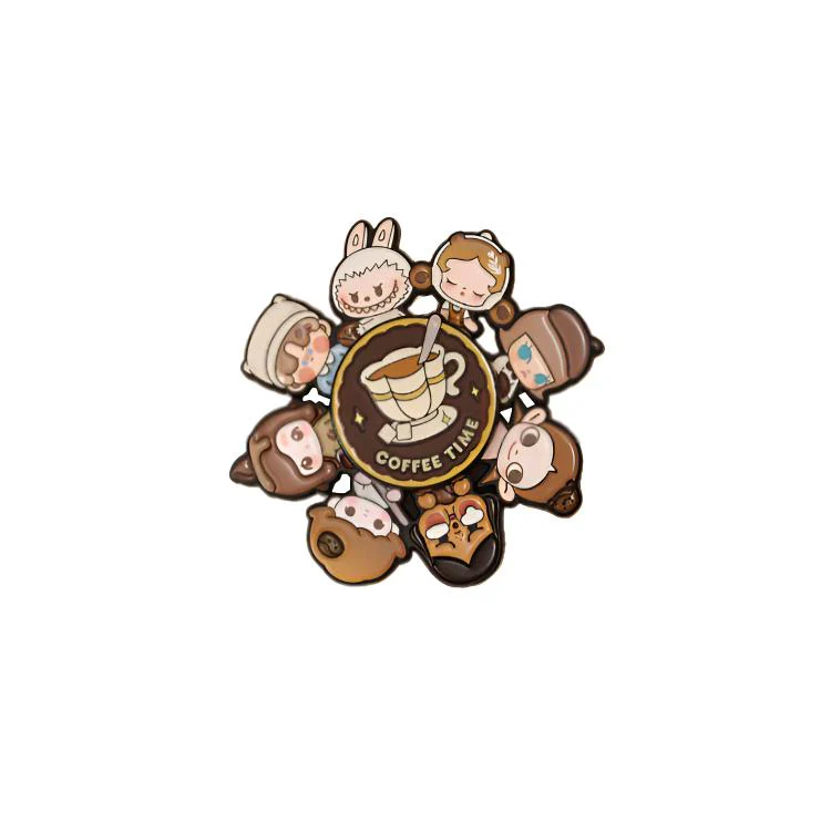 POP MART Bubbles Cute Bean Coffee Factory Collection Spin Badge