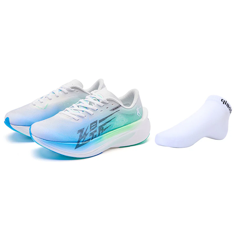 QIAODAN Feiying PB4.0 Running Shoes 'White Blue Green' - Image 2