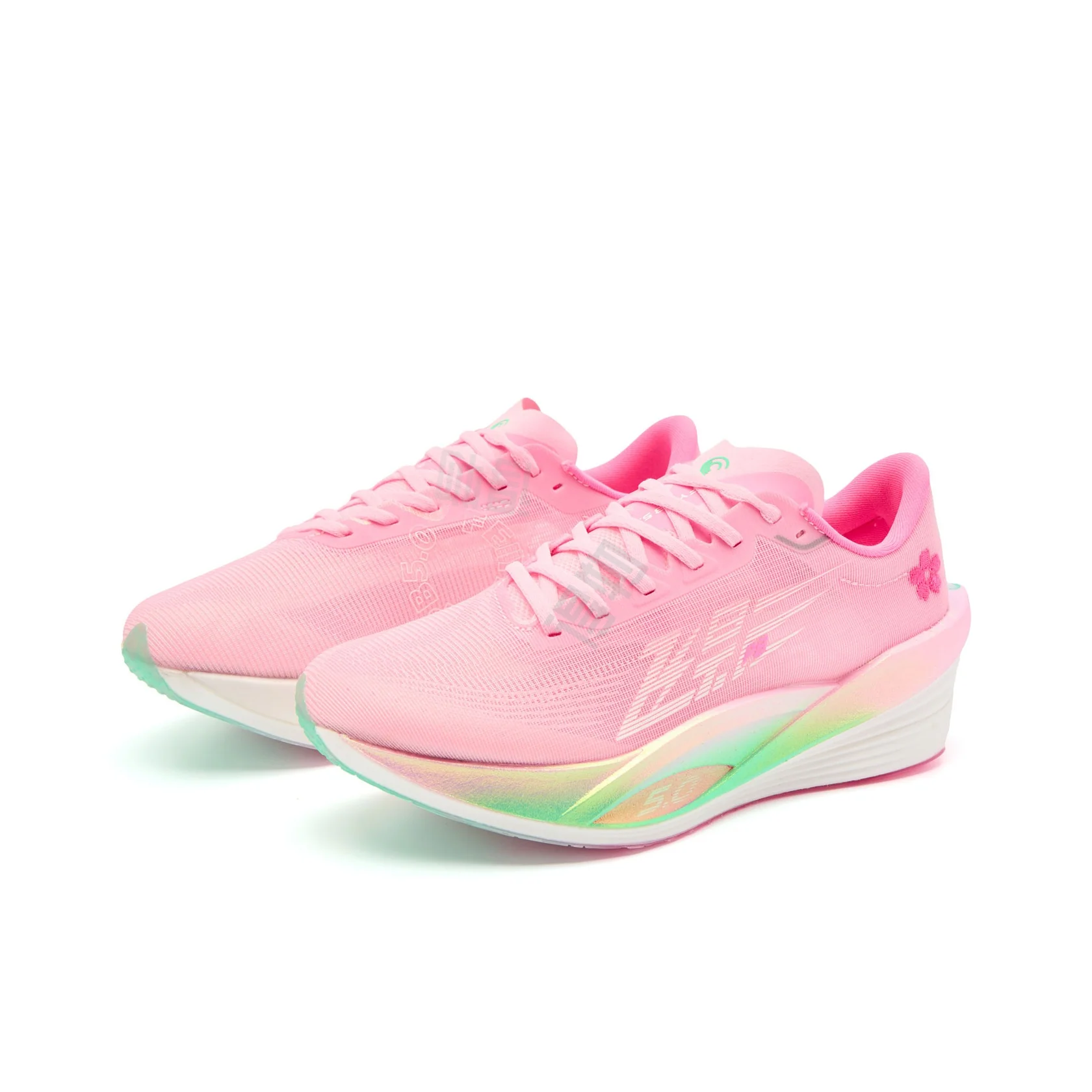 QIAODAN Feiying PB5.0 Running Shoes 'Cherry Blossom Pink Aurora Green'「Women」 - Image 3