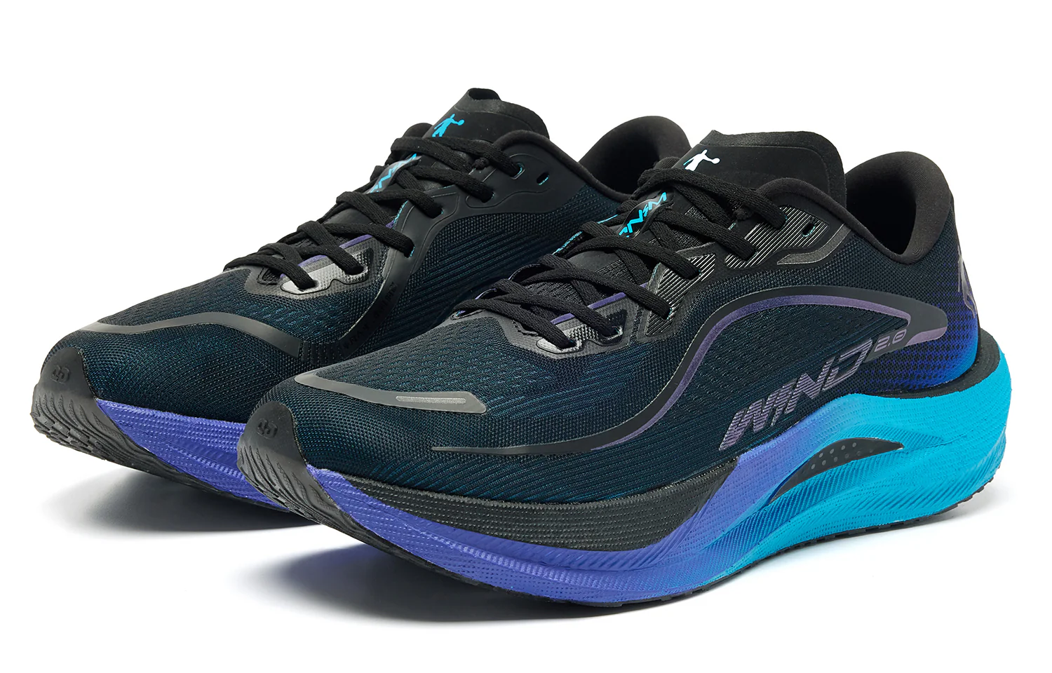 QIAODAN Wind-Running 2.0 Running Shoes 'Black Purple' - Image 3