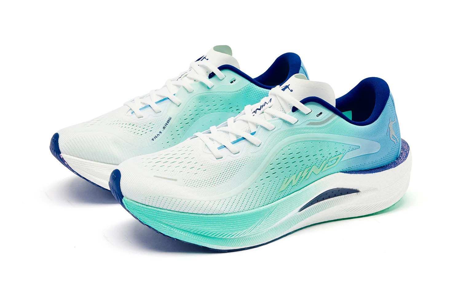 QIAODAN Wind-Running 2.0 Running Shoes 'Smart Green Sea Salt Blue' - Image 3
