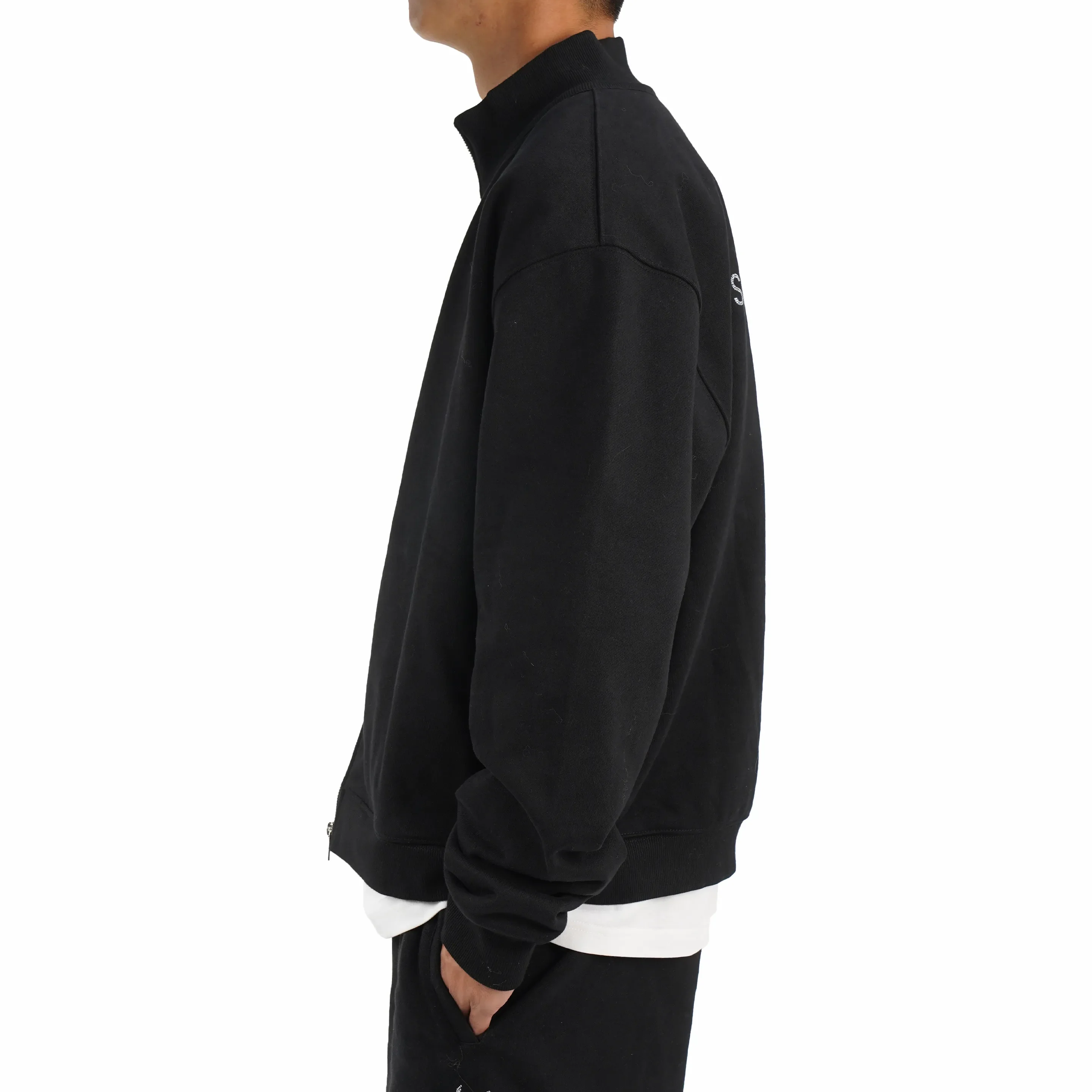 Serious Player Only Zip Up Crewneck Sweatshirt-Diamond Black - Image 5