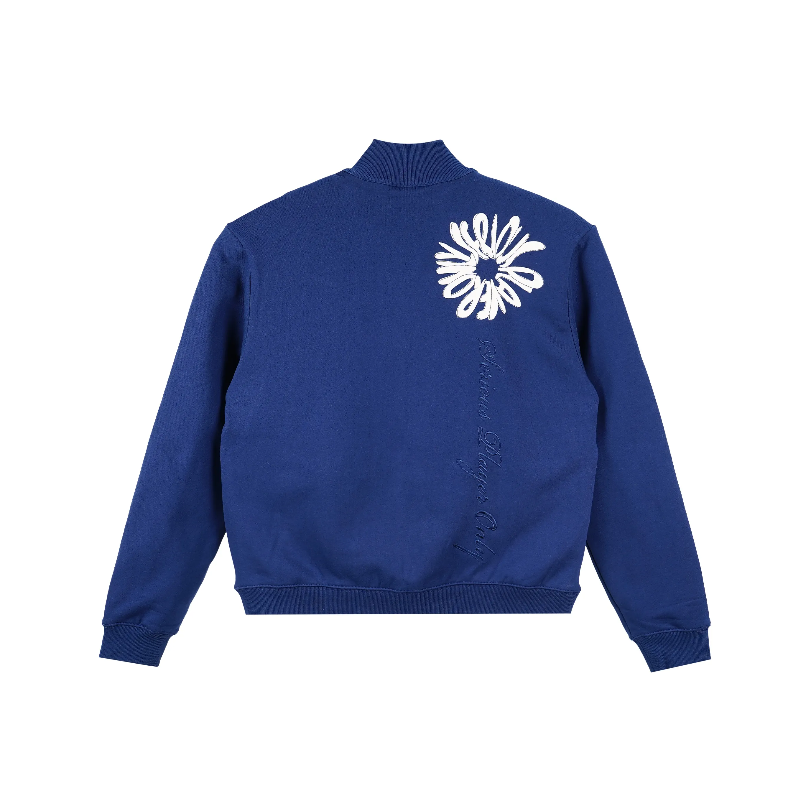 Serious Player Only Zip Up Crewneck Sweatshirt Navy Blue - Image 2
