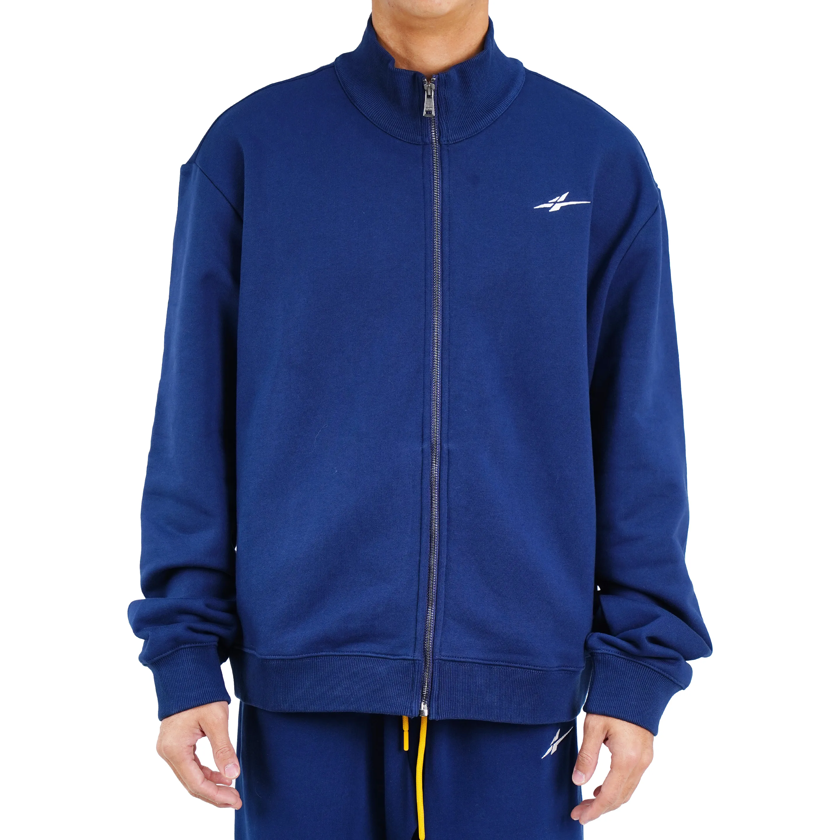 Serious Player Only Zip Up Crewneck Sweatshirt Navy Blue - Image 3