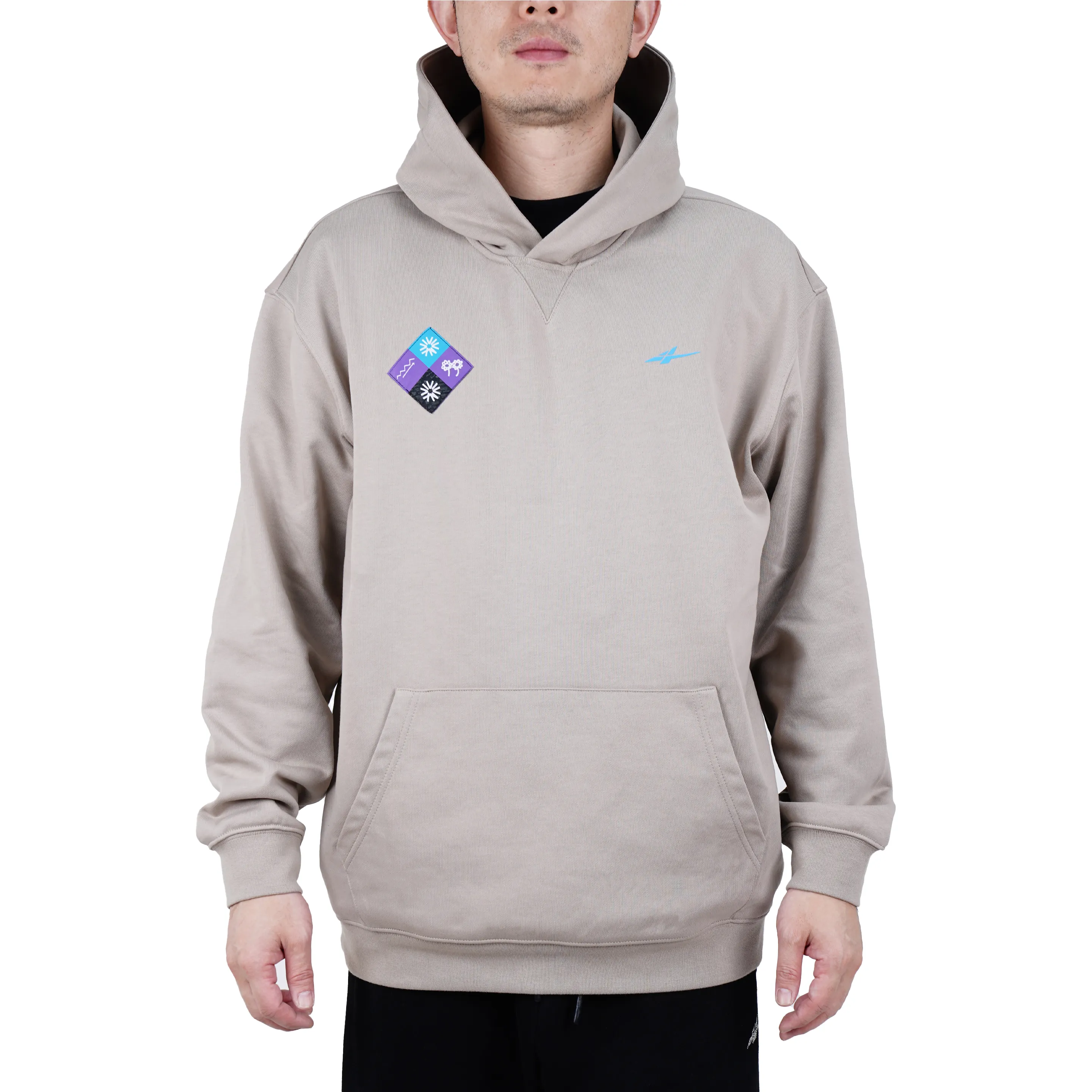 Serious Player Only x XAIVIAN Lightweight Pullover Hoodie Khaki - Image 3