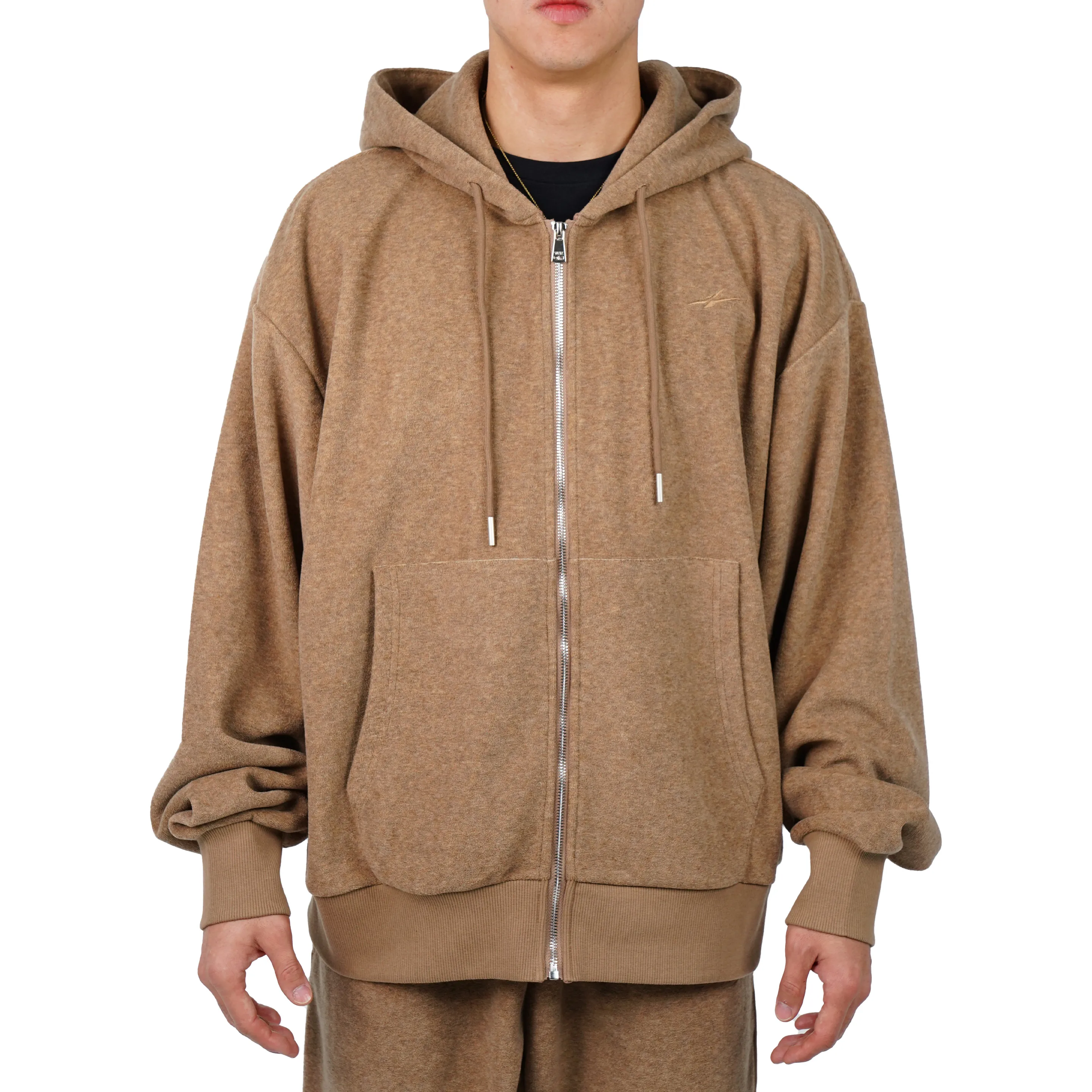 Serious Player Only Zip Up Terry Hoodie-pearl Brown - Image 3