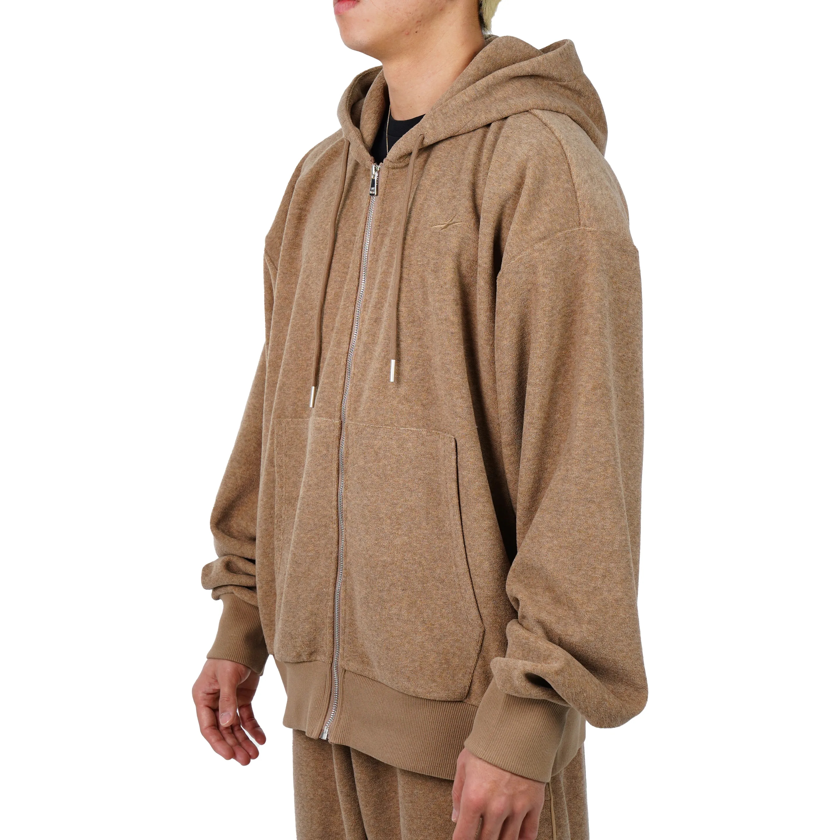 Serious Player Only Zip Up Terry Hoodie-pearl Brown - Image 4