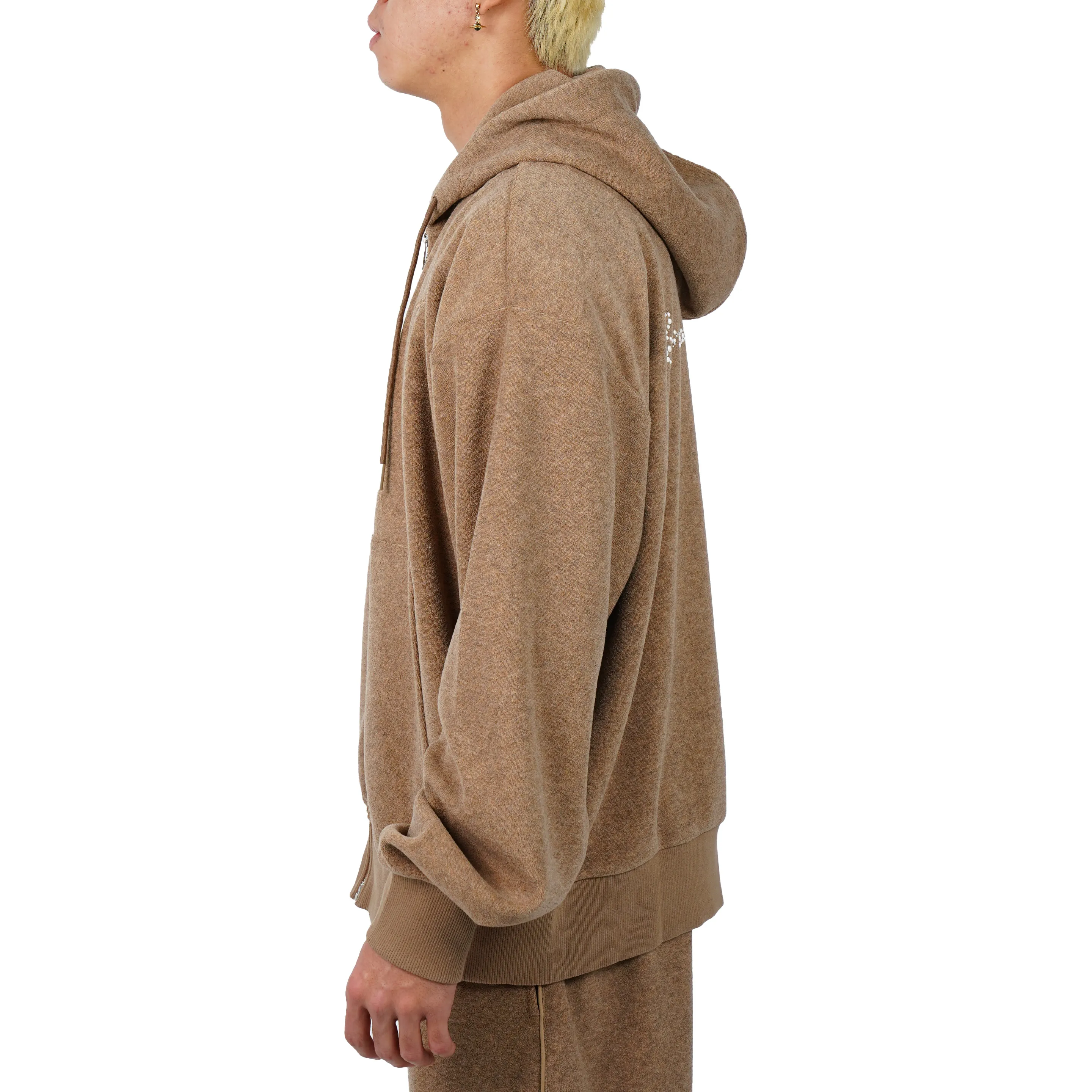 Serious Player Only Zip Up Terry Hoodie-pearl Brown - Image 5