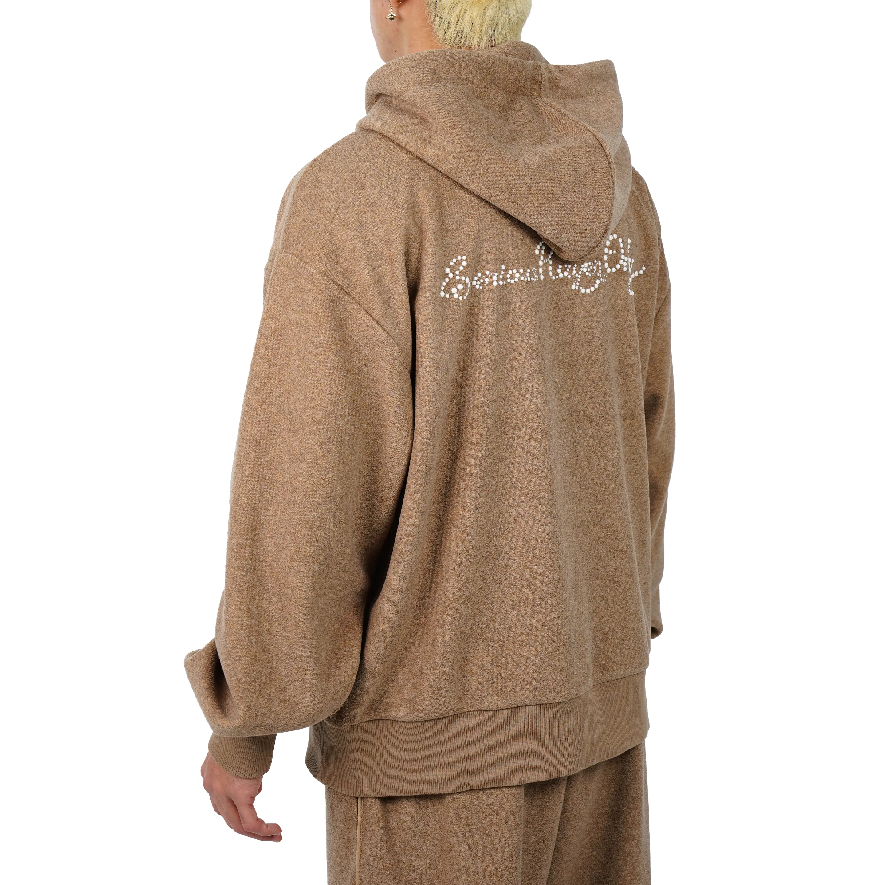 Serious Player Only Zip Up Terry Hoodie-pearl Brown - Image 6