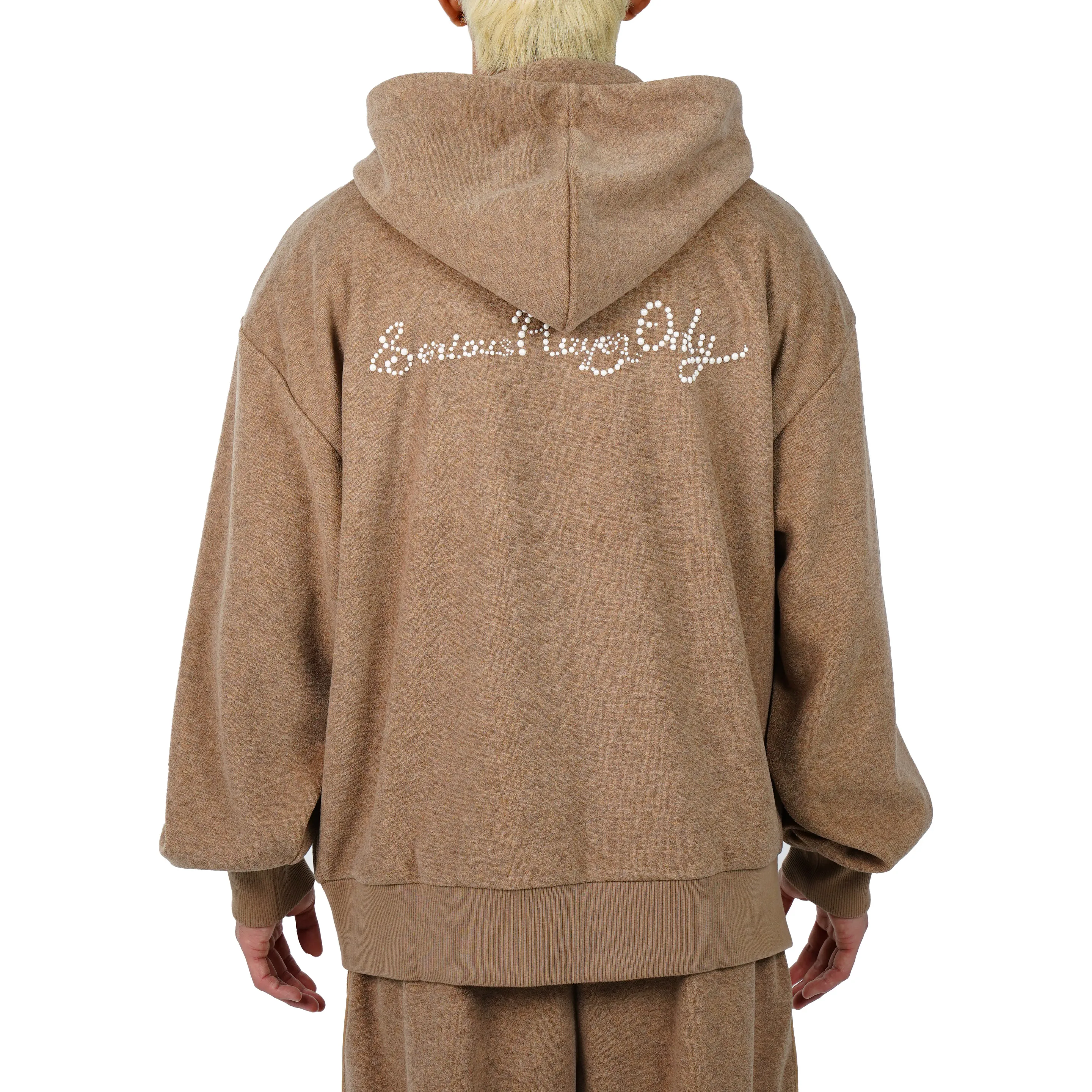 Serious Player Only Zip Up Terry Hoodie-pearl Brown - Image 7